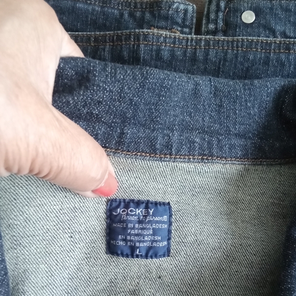 Jockey Brand Stretch Denim Jean Jacket L - Picture 5 of 8